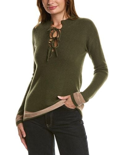Kier + J Kier + J Tie-neck Wool & Cashmere-blend Sweater - Green