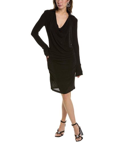 Alexia Admor Rosalie Front Draped Collar Slinky Mini Dress - Black