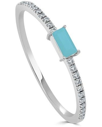 Sabrina Designs 14k 0.16 Ct. Tw. Diamond & Aquamarine Stackable Ring - Blue