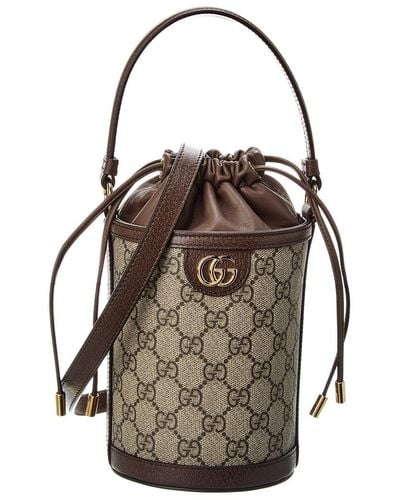 Gucci Ophidia Mini GG Supreme Canvas & Leather Bucket Bag - Black