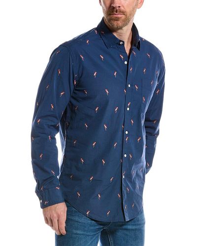 J.McLaughlin Brookville Parrot Woven Shirt - Blue