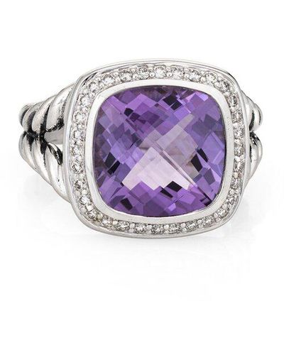 David Yurman Albion 0.22 Ct. Tw. Diamond & Amethyst Ring (Authentic Pre-Owned) - Purple