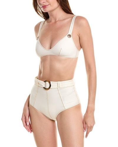 Lisa Marie Fernandez Magdalena Belted High-Waist 2Pc Bikini Set - White