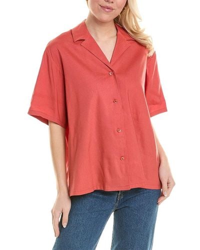 Rebecca Taylor Linen-blend Cabana Shirt - Red