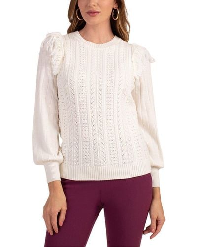 Trina Turk Sandy Wool Sweater - White
