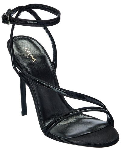 Celine Sharp Patent Sandal - Black