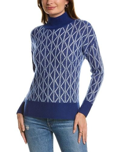 Kier + J Kier + J Novelty Cashmere Turtleneck Sweater - Blue