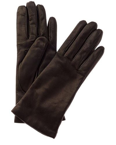 Portolano Cashmere-lined Leather Gloves - Black