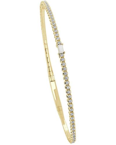 Sabrina Designs 14k 0.44 Ct. Tw. Diamond & Pearl Flexible Bangle Bracelet - Metallic