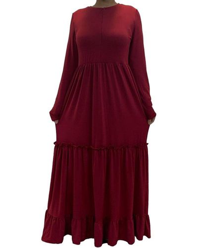 MONICA FASHION Plus Maxi Dress - Red
