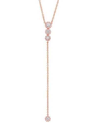 Diana M. Jewels Fine Jewelry 14k Rose Gold 0.29 Ct. Tw. Diamond Necklace - White
