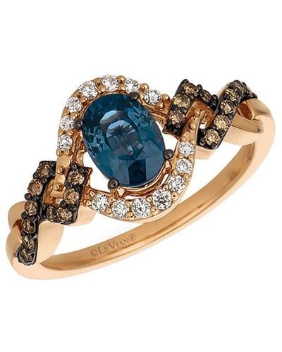 Le Vian Le Vian 14k Rose Gold 1.10 Ct. Tw. Diamond & Blueberry Sapphire Ring
