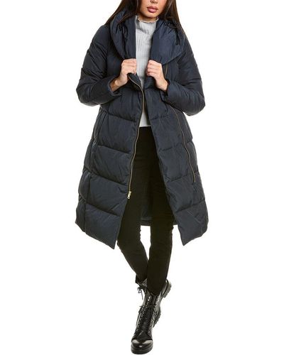 Cole Haan Signature Quilted Down Coat - Blue