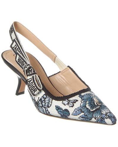 Dior J'a Embroidered Slingback Pump - Blue