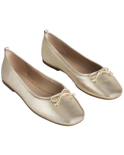 Boden Kitty Flexi Sole Leather Ballet Pump - Natural