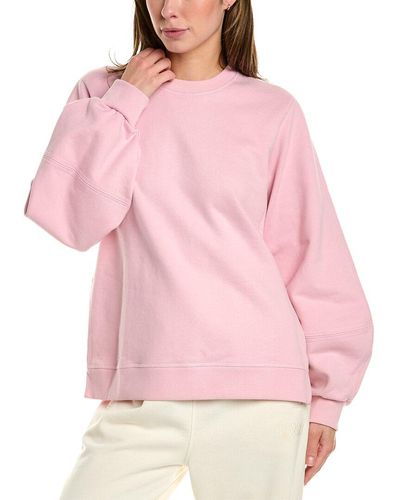 pink organic recycled polyester and cotton Ganni black logo hoodie GANNI  T2923 465 - Nida