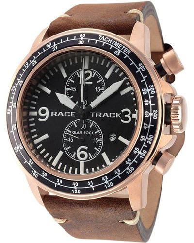 Glamrocks Jewelry Racetrack Action Tachymeter Watch - Black