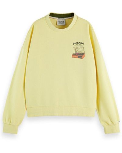 Scotch & Soda Cotton In Conversion Local Store Loose Fit Sweater - Yellow