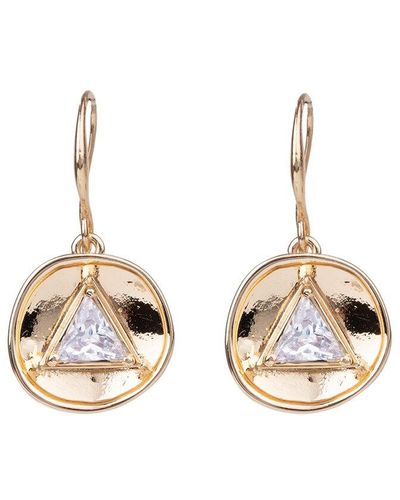 Saachi Cz Triangle Drop Earrings - Metallic