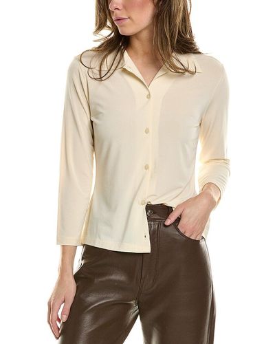 Vince 3/4-sleeve Button-up Top - Natural