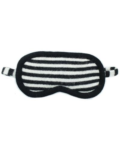 Portolano Striped Eye Mask - Black