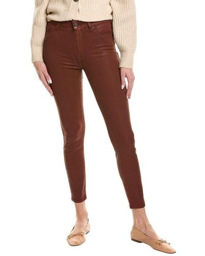 PAIGE Hoxton Burgundy Dust Luxe Coating High-rise Ankle Jean - Brown