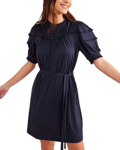 Boden Yoke Detail Jersey Mini Dress - Blue