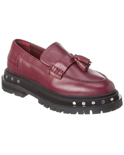 Free People Teagan Tassel Leather Loafer - Red