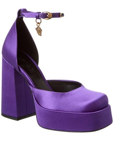Versace Aevitas Silk Platform Pump - Purple