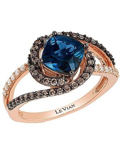 Le Vian 14k Rose Gold 1.90 Ct. Tw. Diamond & London Blue Topaz Ring