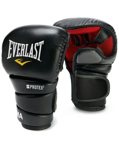 Everlast Protex 3 Leather Mma Gloves & Bag - Black