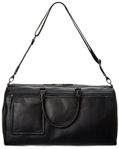 Ted Baker Canvay Texture Leather Holdall Duffel Bag - Black