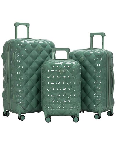 Kensie Chic 3Pc Expandable Luggage Set - Green