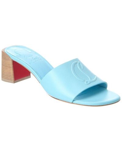 Christian Louboutin So Cl 55 Leather Mule - Blue