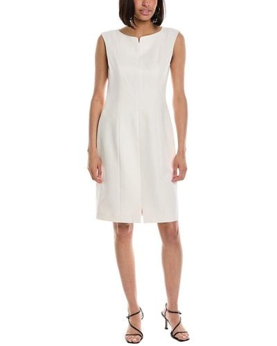 Anne Klein Split Front Sheath Dress - White