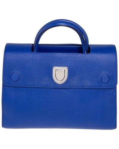 Dior Pebbled Leather Ever Tote (Authentic Pre-Owned) - Blue