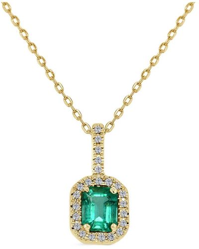 Sabrina Designs 14k 0.66 Ct. Tw. Diamond & Emerald Octagon Pendant - Metallic