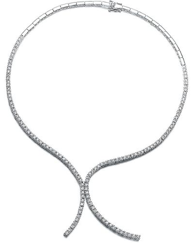Genevive Jewelry Silver Cz Necklace - Natural
