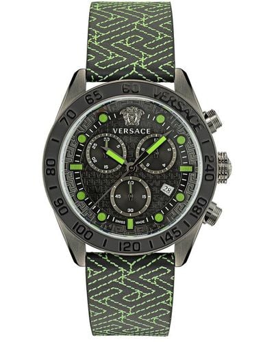 Versace Greca Dome Chrono Watch - Green