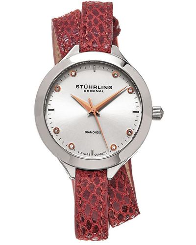 Stuhrling Stuhrling Original Vogue Diamond Watch - Red