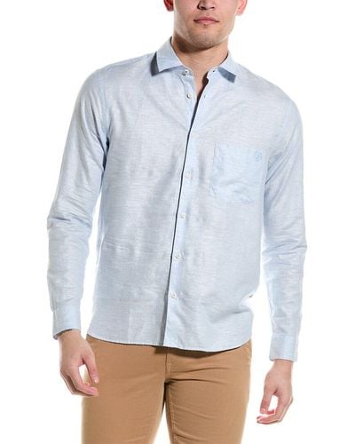 Ted Baker Remark Smart Linen-blend Shirt - Blue