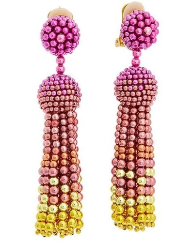 Oscar de la Renta Fall 2023 Degrade Tassel Earrings - Pink