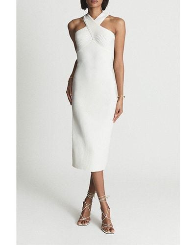 Reiss Keira Knitted Maxi Dress - White