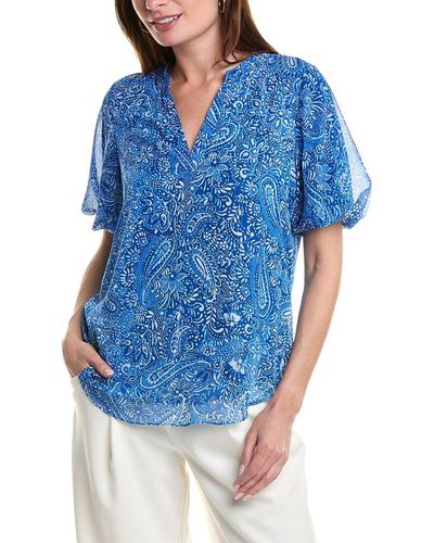 Vince Camuto Puff Sleeve Blouse - Blue