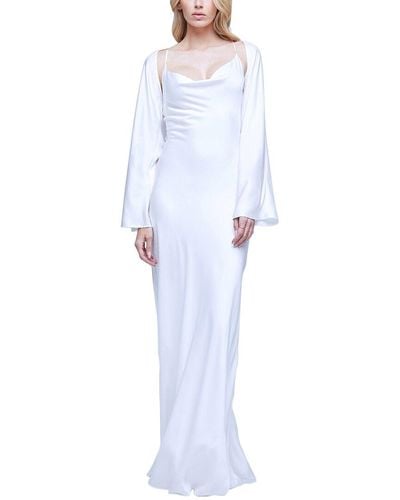 L'Agence Alicia Shawl Cowl Neck Dress - White