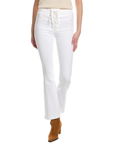 Mother Denim The Lace-up High-waist Weekender Totally Innocent Flare Jean - White