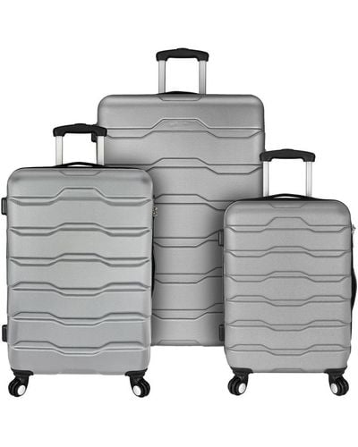 Elite Luggage Omni 3pc Hardside Spinner Luggage Set - Gray