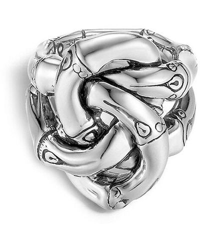 John Hardy Bamboo Silver Knot Ring - White