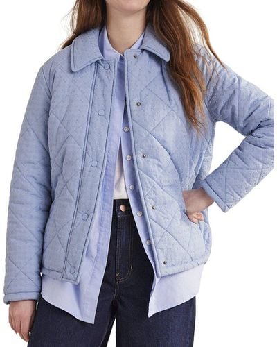 Boden Broderie Quilted Jacket - Blue
