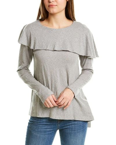 Wilt Flutter Neck T-shirt - Gray